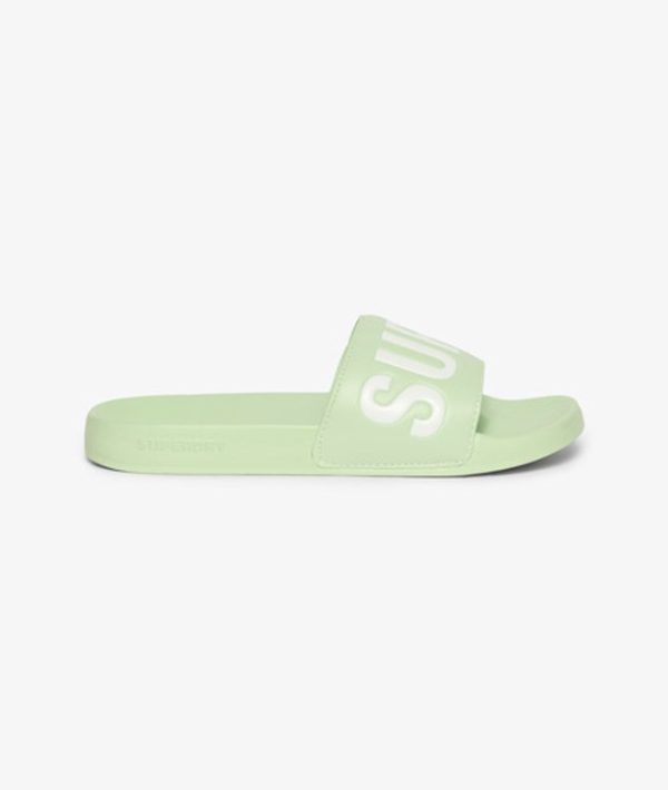 Superdry Women's Vegan Core Pool Sliders Green / Tender Greens/optic - Size: 3-4