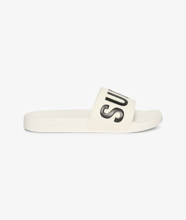 Superdry Women's Vegan Core Pool Sliders White / Optic/black - Size: 3-4
