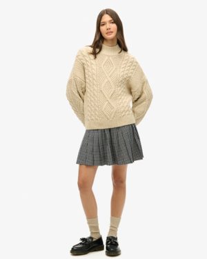 Superdry Women's Vintage Pleated Mini Skirt Blue / Micro Check - Size: 10