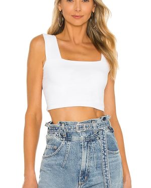 Susana Monaco Wide Strap Crop Top in White. Size M, S, XL, XS.