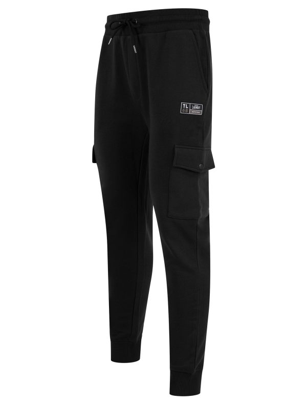 Sweatpants Phantom Multi-Pocket Cargo Style Cuffed Joggers in Jet Black / XXL - Tokyo Laundry
