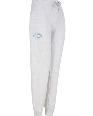 Sweatpants West Coast Brushback Fleece Cuffed Joggers in Ice Grey Marl / 14 - Tokyo Laundry