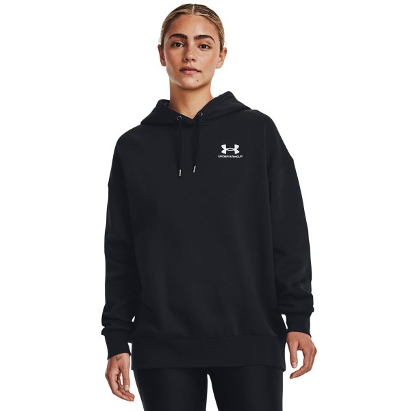 Sweatshirt Under Armour Icon Fleece OS Hoodie Black/ White XS