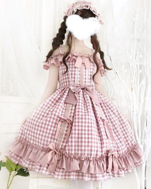 Sweet Lolita JSK Dress Lolita Burgundy Long Sleeves Bows Lolita Jumper Skirts