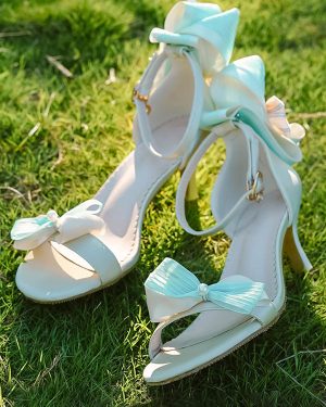 Sweet Lolita Sandals Bows Pointed Toe PU Leather Green Lolita Summer Shoes
