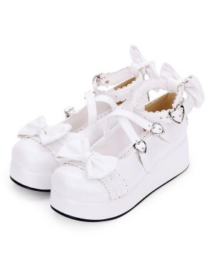Sweet Lolita Shoes Bow Strappy Buckle Platform Lolita Footwear