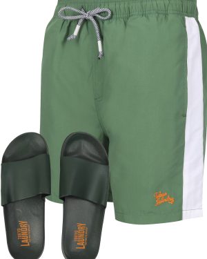Swim Shorts Velorium Swim Shorts With Free Matching Sliders Set In Myrtle Green / S - Tokyo Laundry