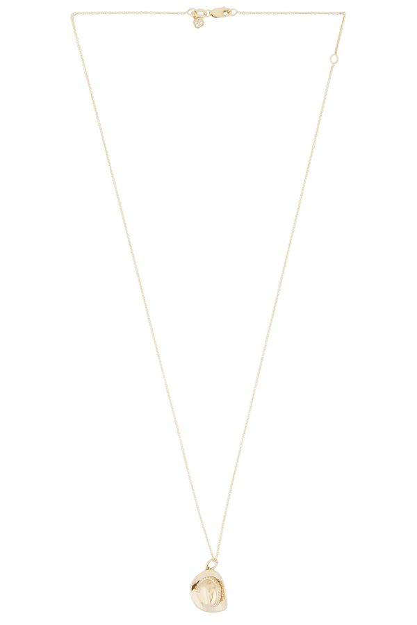 Sydney Evan Cowboy Hat Charm Necklace in Yellow Gold & Diamond - Metallic Gold. Size all.