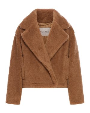 TEDDY BEAR ICON COAT CROP IN CAMEL - Max Mara - Woman