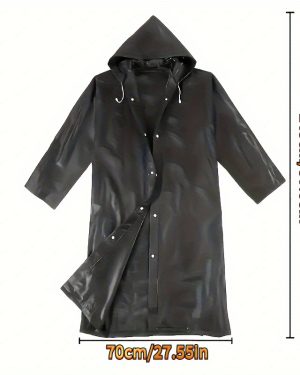 TEMU 1 Stylish Adult Windproof, Waterproof, Full-body Raincoat With Hood, Long Sleeves, Button Closure, Suitable For Traveling, Cycling, Hiking,
