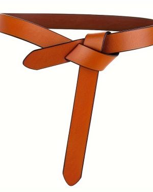 TEMU 1pc Cowhide Belt Ladies Soft Genuine Leather Knotted Suspender Dress Accessories Gothic Retro Luxury Designer Girdle Corset For Women