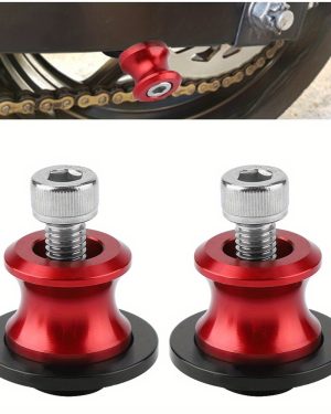 TEMU 2pcs 8mm Motorcycle Cnc Rear Stand Swing Arm Spool Sliders Stand Swingarm Bobbins (red), Ywbl-wh