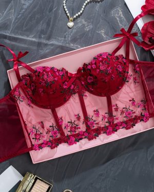 TEMU Netting Studded Backless Bra With Adjustable Back Shorts