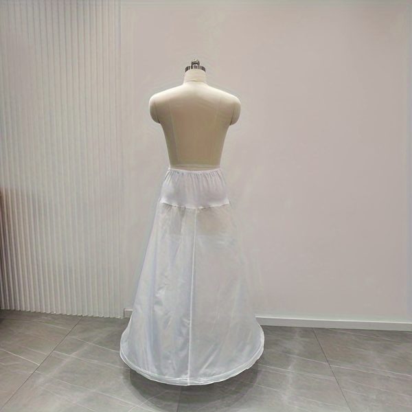 TEMU Sayabridal Simple Polyester Bridal Petticoat, Adjustable Waist, Elasticized A-line Tutu Skirt, With Steel Hoop, For Wedding Dress Crinoline