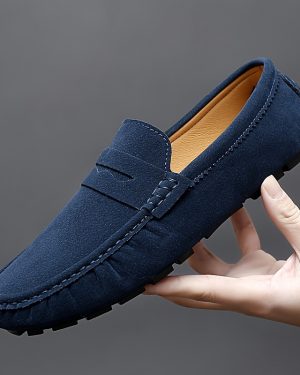 TEMU Unisex Slip-on Loafers - Breathable Synthetic & Rubber Sole, Comfortable Slip-on Driving Moccasins For , Casual & Formal Wear (black, Brown,