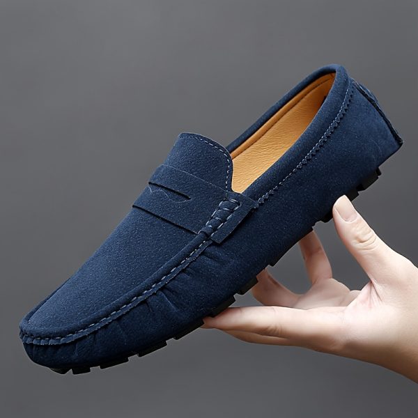 TEMU Unisex Slip-on Loafers - Breathable Synthetic & Rubber Sole, Comfortable Slip-on Driving Moccasins For , Casual & Formal Wear (black, Brown,