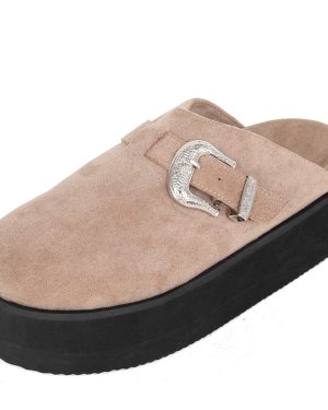 TEMU Women's Clogs Fur Lined Cork Platform Clogs Stylish And Comfortable Women's Slippers