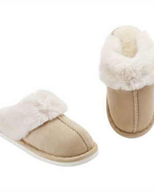 TEMU Womens House Platform Slippers Warm Suede Fuzzy Thick Cushioned Ladies Comfy Bedroom Slipper Slip On Indoor Outdoor Home Shoes Arch Support Hard