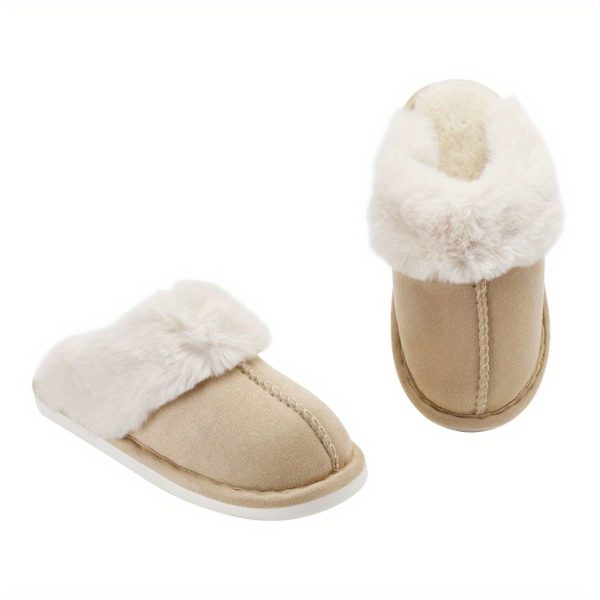 TEMU Womens House Platform Slippers Warm Suede Fuzzy Thick Cushioned Ladies Comfy Bedroom Slipper Slip On Indoor Outdoor Home Shoes Arch Support Hard