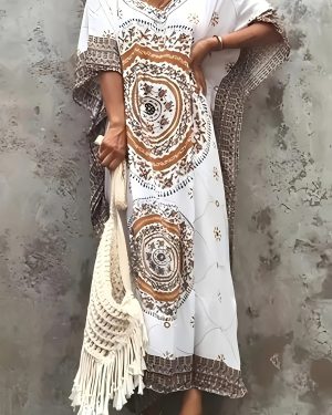 TEMU Women's Summer Bohemian Beach Cover-up Long Dress Casual Vacation Skirt Bikini Top