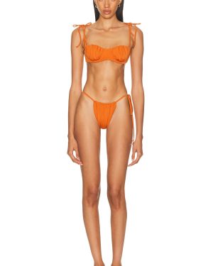 THE ATTICO Bikini Set in Orange - Orange. Size L (also in M, S, XS).