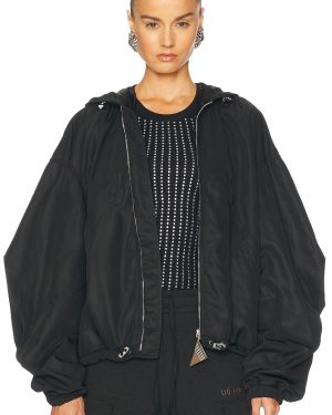 THE ATTICO Bomber Jacket in Black - Black. Size 38 (also in ).