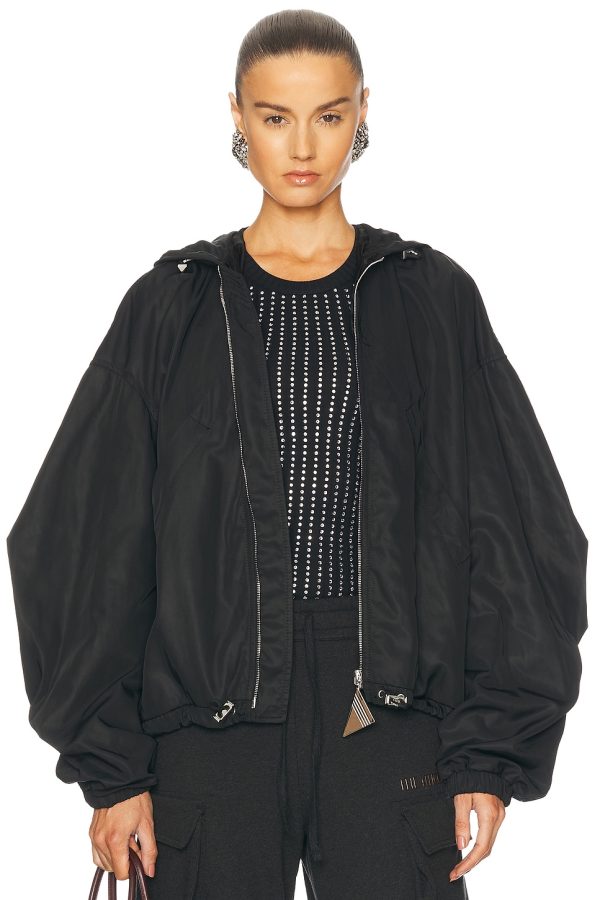 THE ATTICO Bomber Jacket in Black - Black. Size 38 (also in ).