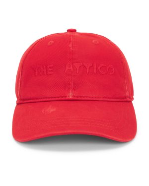 THE ATTICO Cap in Red - Red. Size L/XL (also in S/M).