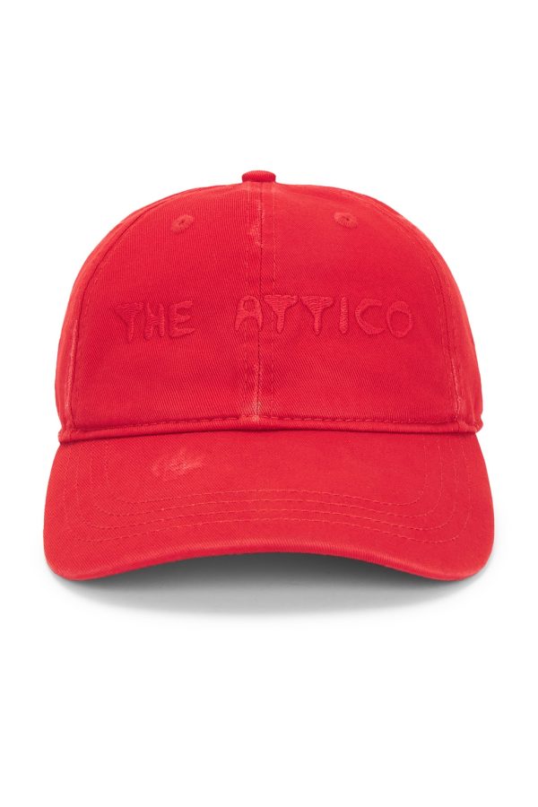 THE ATTICO Cap in Red - Red. Size L/XL (also in S/M).