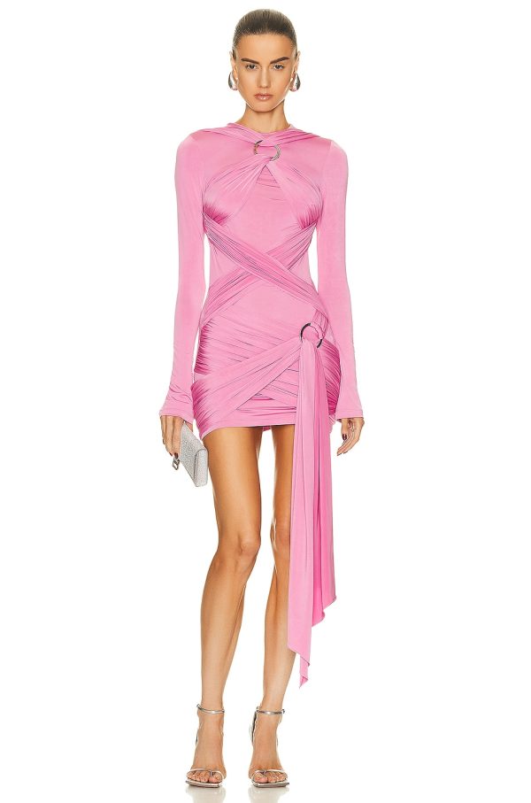 THE ATTICO Fran Mini Dress in Shocking Pink - Pink. Size 42 (also in ).