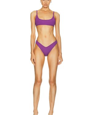 THE ATTICO Lycra Bikini Set in Purple - Purple. Size S (also in ).