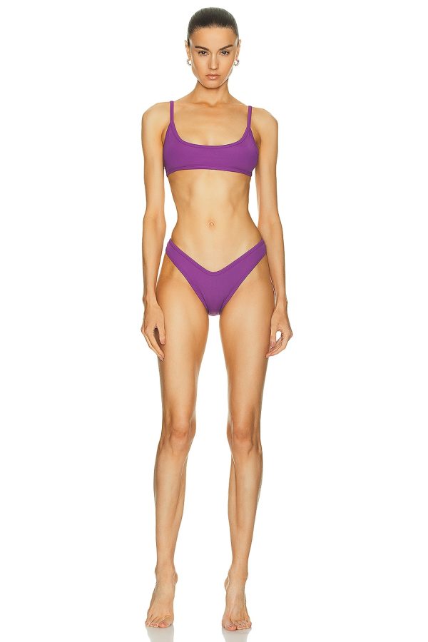 THE ATTICO Lycra Bikini Set in Purple - Purple. Size S (also in ).