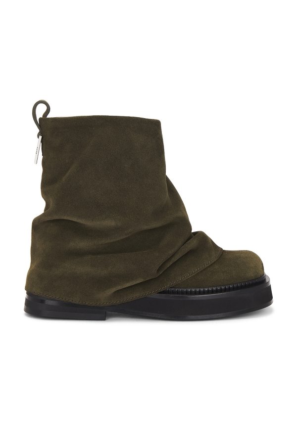 THE ATTICO Mini Robin Combat Boot in Powder Green - Army. Size 36 (also in 37, 37.5, 38, 38.5, 41).