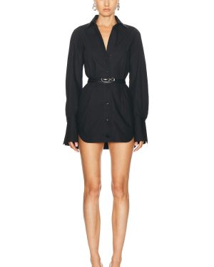 THE ATTICO Mini Shirt Dress in Black - Black. Size 38 (also in ).