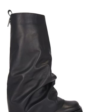 THE ATTICO Robin Combat Boot in Black - Black. Size 36 (also in 36.5).