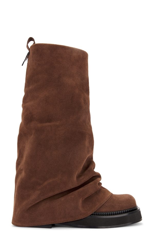 THE ATTICO Robin Combat Boot in Chocolate - Chocolate. Size 36.5 (also in ).