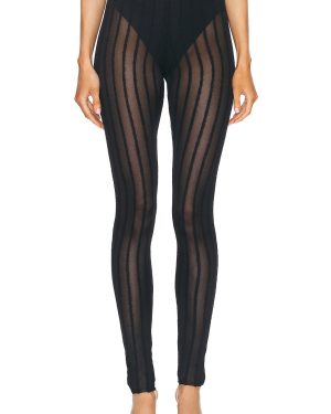 THE ATTICO Sheer Tights in Black - Black. Size 40 (also in 42).