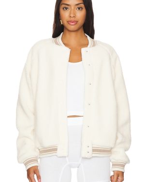 THE UPSIDE Banks Bomber Jacket in Cream. Size M.