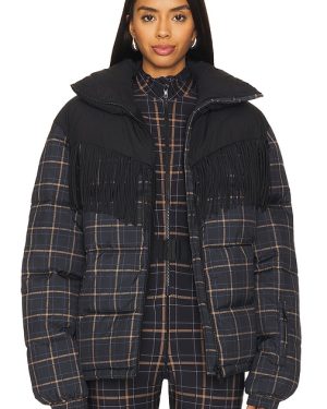 THE UPSIDE Lumiere Fox Puffer Jacket in Black. Size M, S, XS.