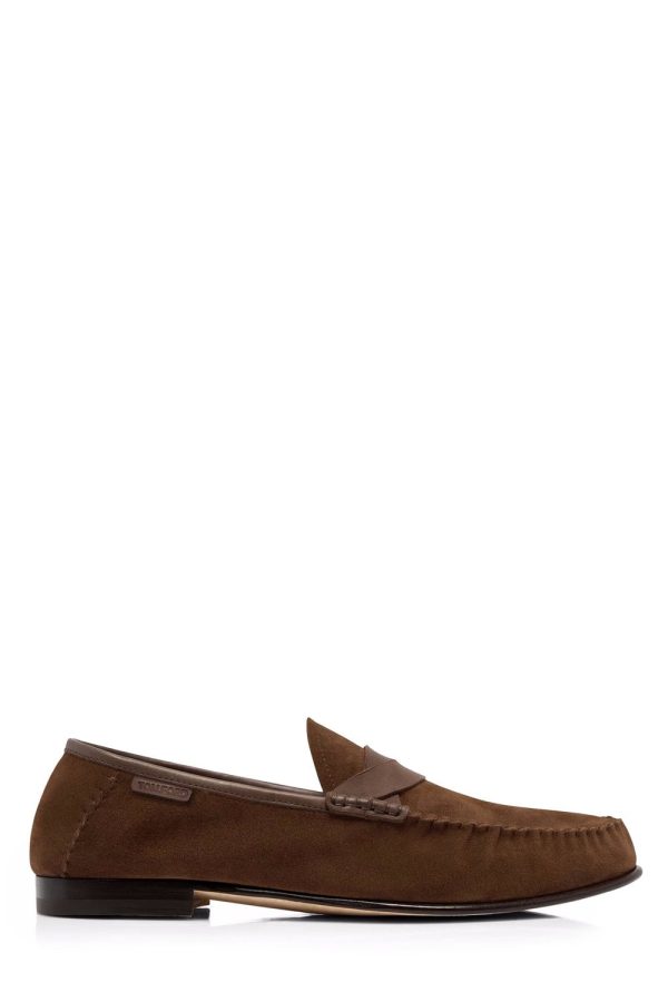 TOM FORD RIPLEY SUEDE LOAFERS Size: 12, colour: BROWN
