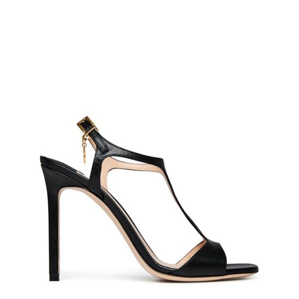 TOM FORD Shiny T-Bar Stilettos - Black