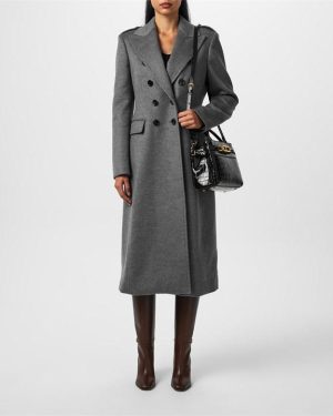 TOM FORD Wool Cash Coat - Grey