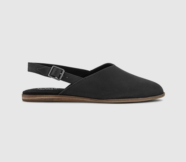 TOMS Womens Jade Slingback Mules Black Leather, 3