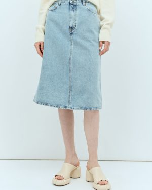 TOTEME Denim Midi Skirt - Woman Skirts Blue Fr - 38