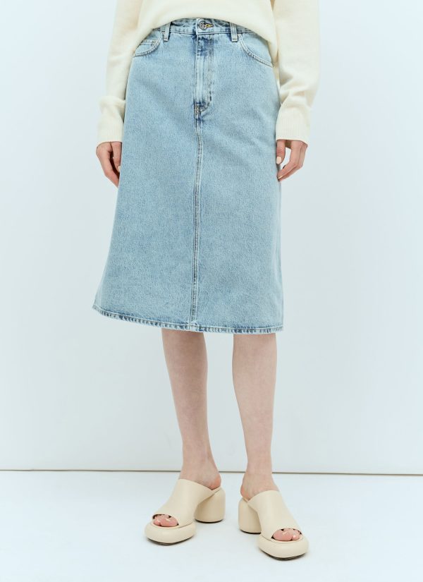 TOTEME Denim Midi Skirt - Woman Skirts Blue Fr - 38