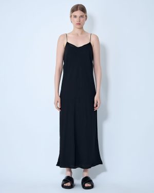 TOTEME Satin Slip Dress - Woman Dresses Black Eu - 32