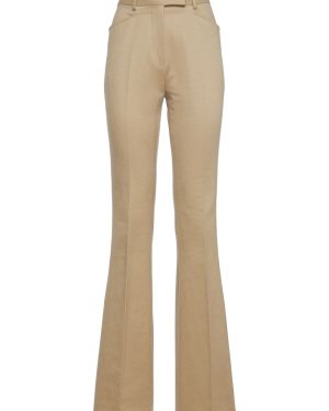 Tailored Cotton Moleskin Wide Pants