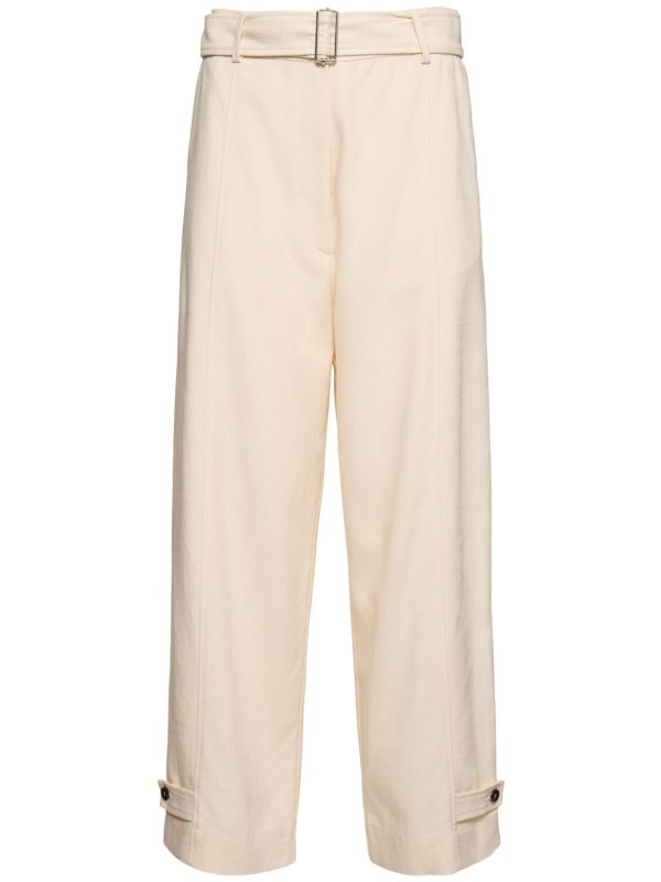 Tailored Viscose Blend Wide Pants