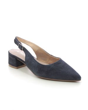 Tamaris Capone 40 Navy Suede Womens Slingback Shoes 29500-42-805 in a Plain Suede Leather in Size 40