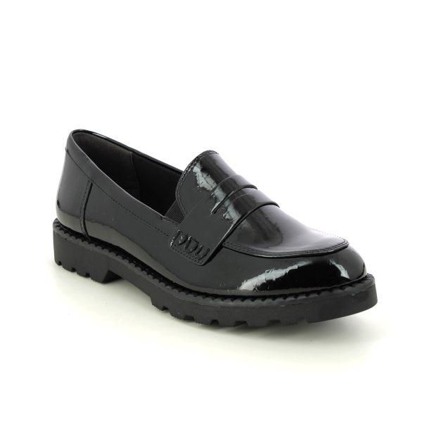 Tamaris Crissy 25 Black patent Womens loafers 24312-41-087 in a Plain Leather in Size 40